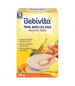 غذای کودک شیرغلات میوه(سیب,گلابی,زردآلو) ببویتاBEBIVITA