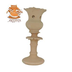 شمعدان سفالی مدل لب کمانی ارتفاع ۳۰ سانتی متر