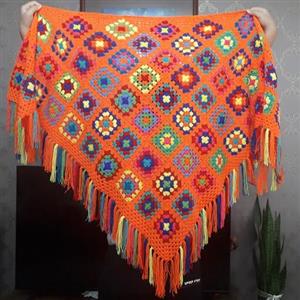 اشارپ سه گوش موتیف قلاب بافی