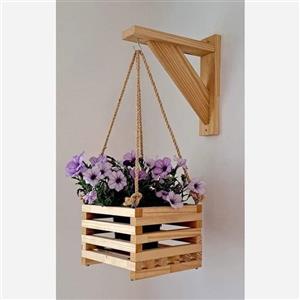 استند آویز گلدان چوبی