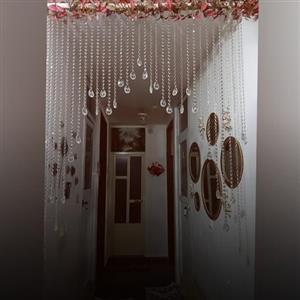 پرده کریستال هلال نامنظم