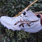 کتونی و کفش والیبال هندبال بسکتبال  اسیکس متارایز کوالیتی در حد اورجینال ویتنام Asics Metarise رنگ سفید طلایی