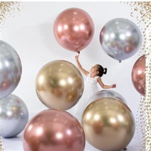 بادکنک بالنی (36 اینچ سوپر بالن) رنگ رزگلد  کروم.