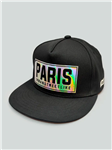 کلاه کپ مشکی مدل PARIS مشکی طرح شبرنگی اورجینال کد 5822