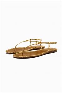 صندل های تخت چرم متالیک زارا | ZARA METALLIC LEATHER FLAT SANDALS | تحویل دو تا سه هفته کاری