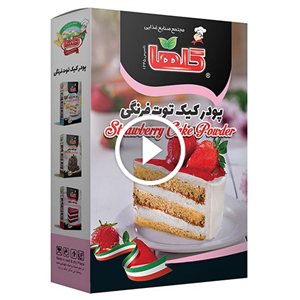 پودر کیک توت فرنگی جعبه ای  450 گرمی گلها