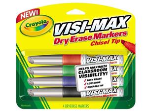 ماژیک CRAYOLA مدل 8902CR 4Visi - Max Dry Erase Markers Chisel Tip 