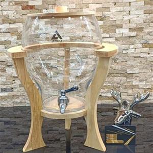 کلمن شیشه ای پذیرایی کاچار  پایه چوب برند آرکو ظرفیت 6 لیتر