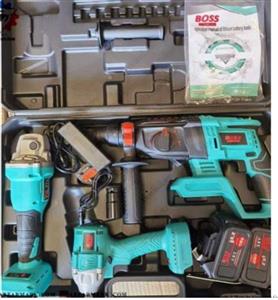 مجموعه بکس و بتن کن و مینی فرز شارژی باس