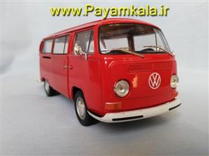 فولکس استیشن بزرگ  (1:24) ( VOLKSWAGEN1972 BUS T2 WELLY)  قرمز