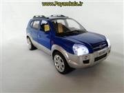 (موزیکال-چراغدار)ماکت فلزی عقب کش هیوندای توسان بزرگ  (1:24) (2006 HYUNDAI TUCSON) آبی