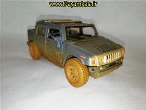 (خاکی) ماکت ماشین اسباب بازی هامر آبی (HUMMER 2005 H2 SUT BY KINSMART)