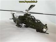 (سایز بزرگ) هلیکوپتر آپاچی عقب کش پنج پره فلزی صدادار-چراغدار (APACHE) طرح 01