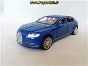 (7 در بازشو) اسباب بازی ماشین بوگاتی گالیبیه متوسط (Bugatti) موزیکال-چراغدار فلزی آبی