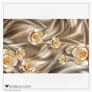 پوستر دیواری جدید قهوه ای گلدار