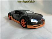 (موزیکال-چراغدار)ماکت فلزی عقب کش بوگاتی ویرون بزرگ  (1:24) (Bugatti Veyron) نارنجی-مشکی