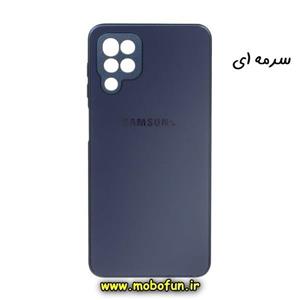 قاب گوشی Galaxy A12 - Galaxy M12 سامسونگ مدل PVD ضد خش پشت گلس شیشه ای محافظ لنز دار سرمه ای کد 1201
