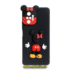 قاب گوشی Redmi Note 10 Pro 4G - Redmi Note 10 Pro Max شیائومی طرح سیلیکونی ژله ای سه بعدی برجسته عروسکی میکی موس و مینی موس محافظ لنز دار مشکی کد 573