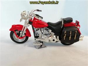 (سایز بزرگ) ماکت فلزی موتورسیکلت طرح هارلی دیویدسون رنگ قرمز (Harley Davidson Motor by HAIXING)(1/12)
