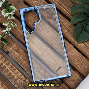 قاب گوشی Galaxy S22 Ultra سامسونگ طرح پشت طلق شیشه ای شفاف اورجینال برند FASHION CASE آبی براق کد 285