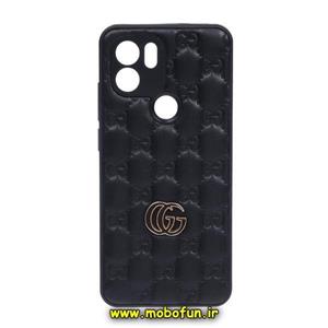 قاب گوشی Redmi A1 Plus - Redmi A2 Plus - Poco C50 شیائومی طرح دار پافر چرمی محافظ لنز دار گوچی GUCCI مشکی کد 101