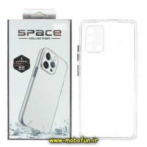 قاب گوشی Galaxy A21S سامسونگ اورجینال اسپیس Space طرح طلقی شیشه ای شفاف دکمه کرومی محافظ لنز دار کد 661