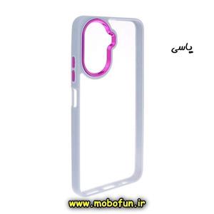 قاب گوشی Huawei Nova Y70 هوآوی اورجینال متال کیس Metal طرح پشت طلق شفاف دور سیلیکونی یاسی کد 33