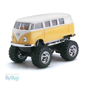 (چرخ درشت کمک فنردار) ماکت ماشین اسباب بازی فولکس استیشن (KINSMART 1:32) زرد