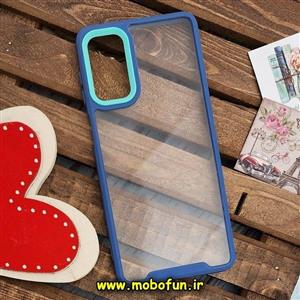 قاب گوشی Galaxy M52 5G سامسونگ اورجینال Pro Camera طرح پشت طلق شفاف دور سیلیکونی محافظ لنز دار سرمه ای کد 110