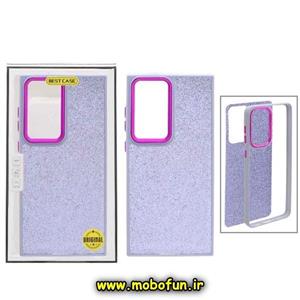 قاب گوشی Galaxy S23 Ultra سامسونگ نیو اسکین NEW SKIN اورجینال متال کیس Metal طرح پشت طلق شفاف اکلیلی دور سیلیکونی یاسی کد 72