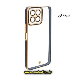 قاب گوشی Honor X8 4G آنر طرح الکتروپلیتینگ ژله ای شفاف محافظ لنز دار سرمه ای کد 45