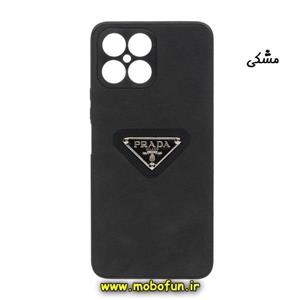 قاب گوشی Honor X8 4G آنر اورجینال PRADA طرح هارد HARD چرمی محافظ لنز دار مشکی کد 44 