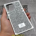 قاب گوشی iPhone 12 Pro Max آیفون صندوقی اورجینال شاین نگین سواروسکی پلاک آینه ای نقره ای کد 584