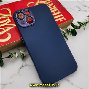 قاب گوشی iPhone 13 آیفون سیلیکونی متال کیس محافظ لنزدار سرمه ای کد 424