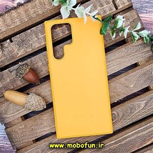 قاب گوشی Galaxy S22 Ultra سامسونگ اورجینال چرمی لدرکیس Leather Case زرد کد 226