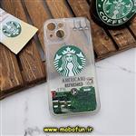 قاب گوشی iPhone 14 آیفون طرح آکواریومی اورجینال مدل استارباکس STARBUCKS محافظ لنزدار رنگ سبز کد 75