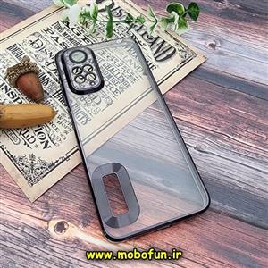 قاب گوشی Redmi Note 11 4G - Redmi Note 11S شیائومی طرح الکتروپلیتینگ مگ سیف ژله ای شفاف اورجینال یونیک کیس Unique Case محافظ لنز دار مشکی کد 590
