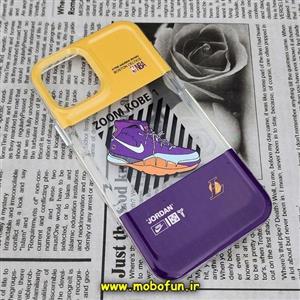 قاب گوشی iPhone 12 Pro ایفون طرح پشت طلق پرینت برجسته دکمه کرومی نایکی جردن NIKE NBA کد 732 