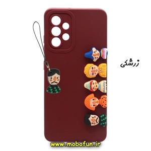 قاب گوشی Galaxy A32 4G سامسونگ طرح سیلیکونی ژله ای سه بعدی برجسته عروسکی محافظ لنز دار آویزدار زرشکی کد 725