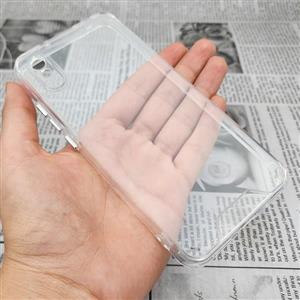 قاب گوشی Redmi 9A شیائومی اورجینال اسپیس Space طرح طلقی شیشه ای شفاف دکمه کرومی محافظ لنز دار کد 181