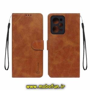کیف گوشی Redmi Note 12 Pro 5G - Redmi Note 12 Pro Plus 5G - Poco X5 Pro شیائومی مگنتی نیلکین NILLKIN طرح چرم کتابی محافظ لنزدار عسلی کد 114