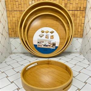 سینی گرد بامبو 4 تایی (ست سینی بامبو)