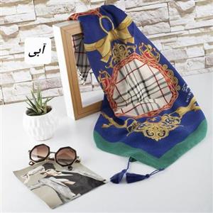 روسری نخی مجلسی سیا اسکارف باربریکاملا مجلسی ومناسب استفاده روزمره قواره 140 دور دست دوز