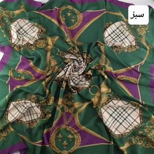 روسری سیا اسکارف باربری سبز نخ با کیفیت بالادور دست دوز قواره 140