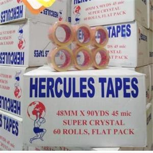 چسب پهن 5 سانتی 90 یارد مارک هرکولس HERCULES کارتن 60 عددی