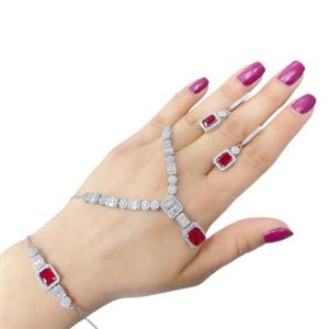 نیم ست نقره عیار 925 اعیانی شیک جواهری آبکاری طلا