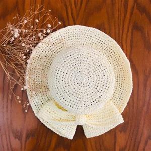کلاه ساحلی رافیا نخ کاغذی تابستانه مدل جدید مکرومه بافی حصیر 