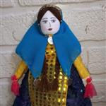 عروسک سنتی لیلی چوبی پارچه ای دست ساز با دستان متحرک (رقصان)