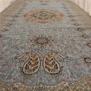 رومیزی ترمه طرح نسترن ( جدید) مخصوص میز ناهارخوری 6 و 8 و 10 نفره رنگ طوسی