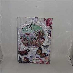 دفتر 200 برگ خط دار جلد سخت طرح کلاسیک ته دوختی